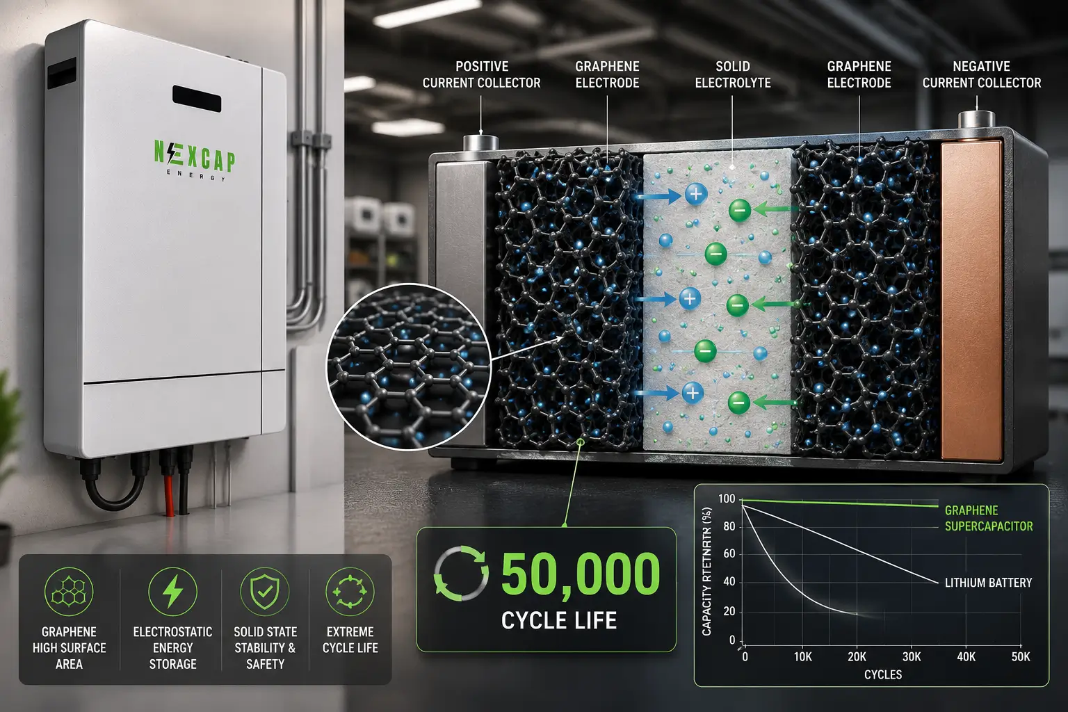 Graphene Supercapacitor Cycle Life: How 50,000 Cycles Is Achieved